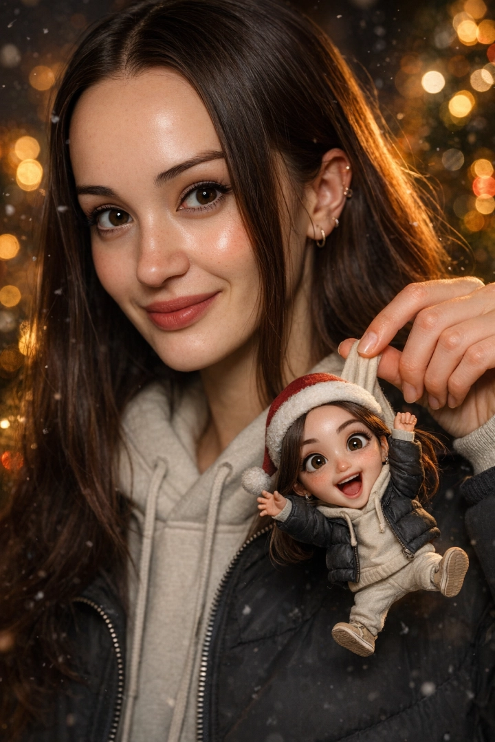 Новогодний портрет с 3D-двойником