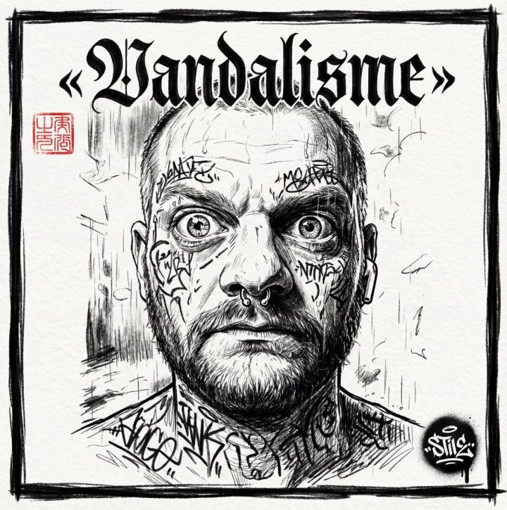 Портрет в стиле Urban Vandalism Sketch