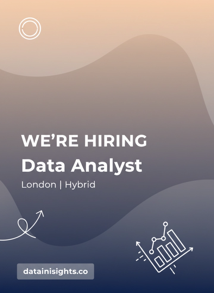 Минималистичный баннер вакансии Data Analyst