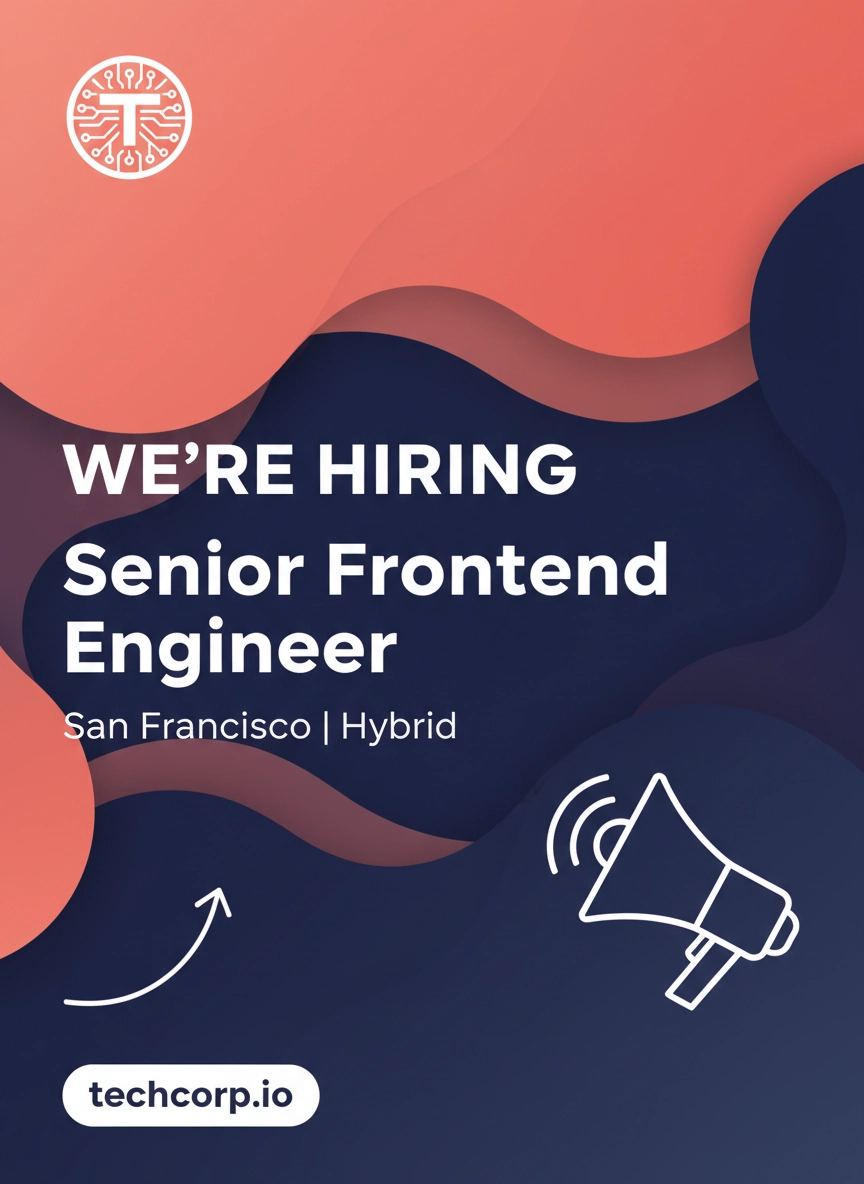 Баннер recruitment с градиентом и текстом