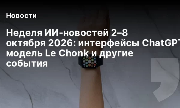 Неделя ИИ‑новостей 2&ndash;8 октября 2026: интерфейсы ChatGPT, модель Le Chonk и другие события