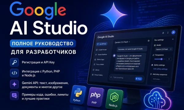 Google AI Studio в России: полное руководство по регистрации, API, Gemini и работе с сервисом