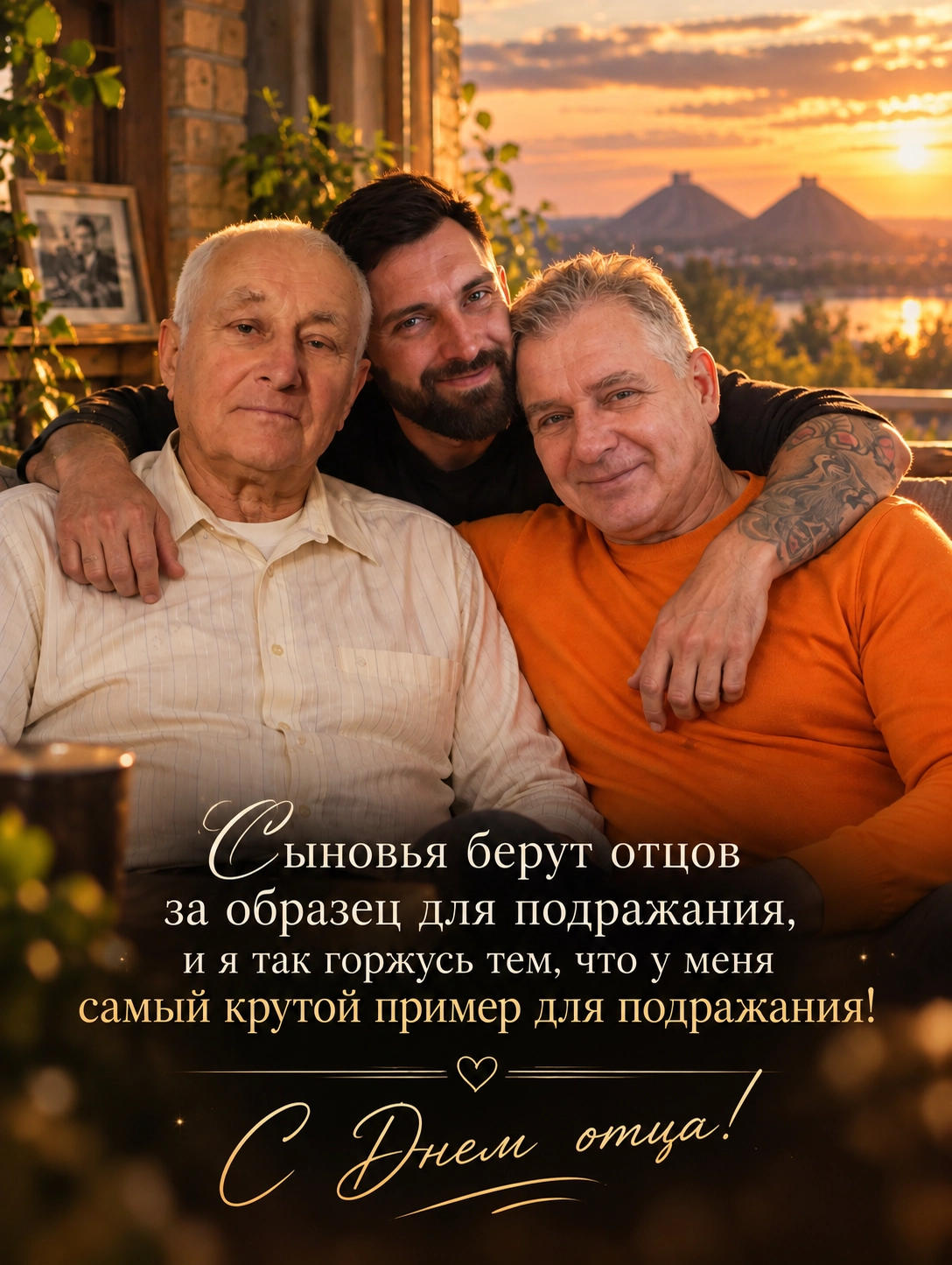 Три поколения &mdash; семейный портрет ко Дню отца по фотографиям
