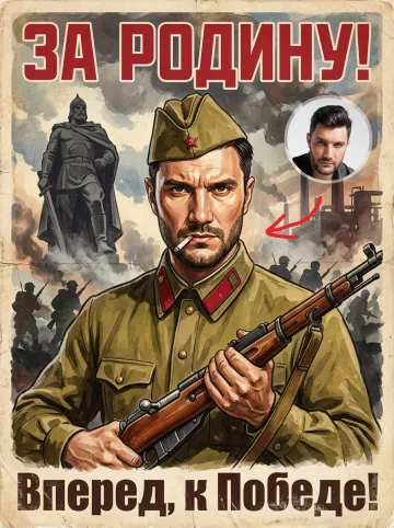 подарок для военного. промт плаката Советский солдат времен ВОВ