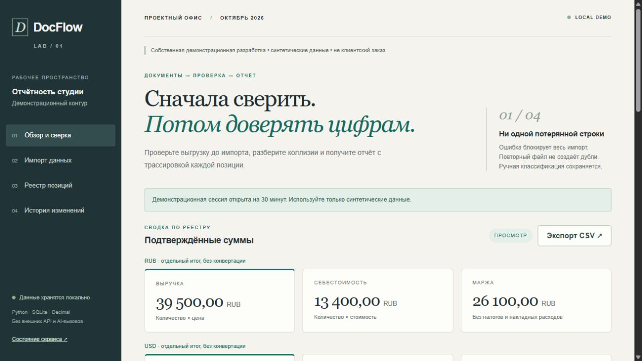 DocFlow — проверка CSV и отчёты без дублей (демопроект) DocFlow — проверка CSV и отчёты без дублей (демопроект)
